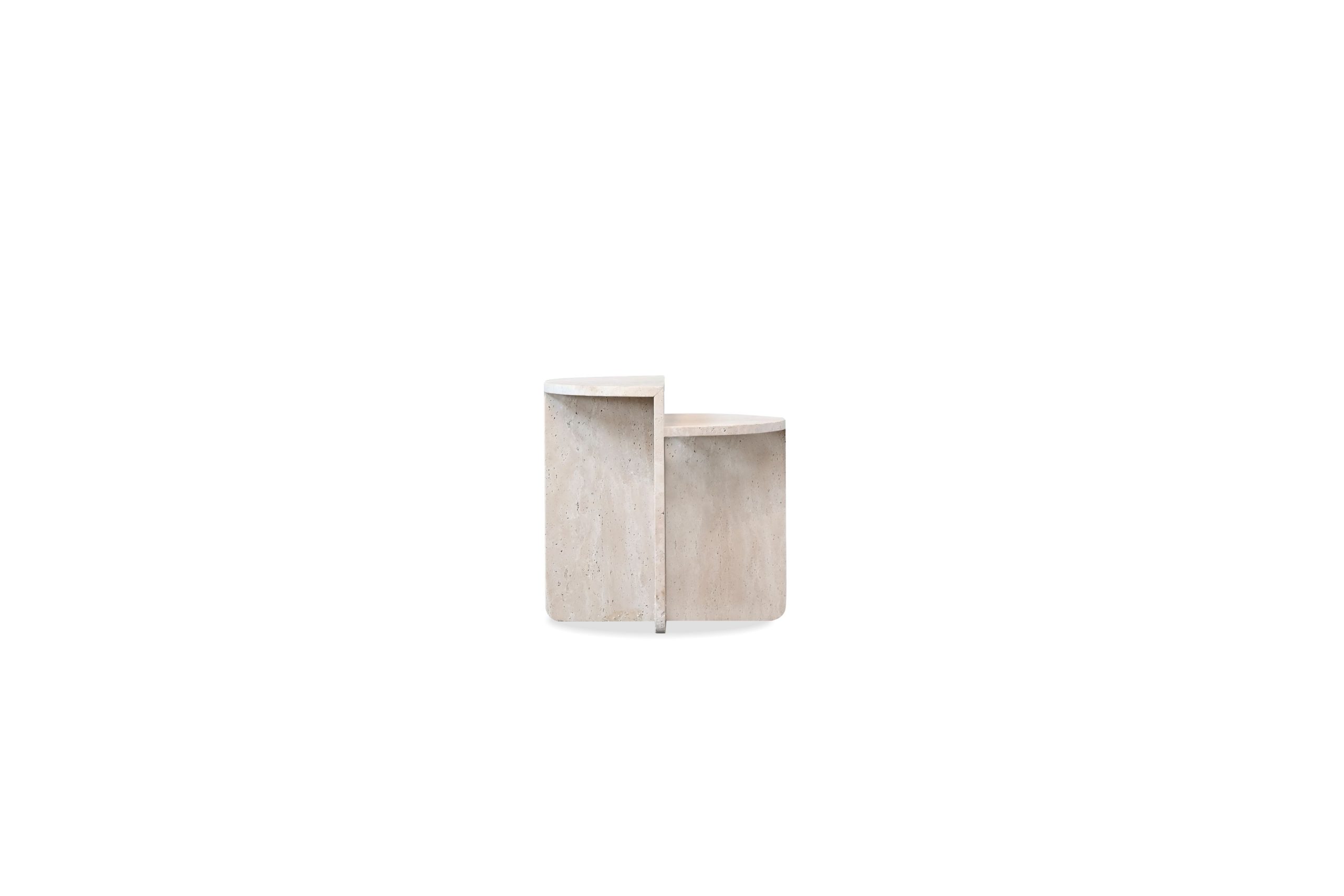 elio glued travertine marble end table