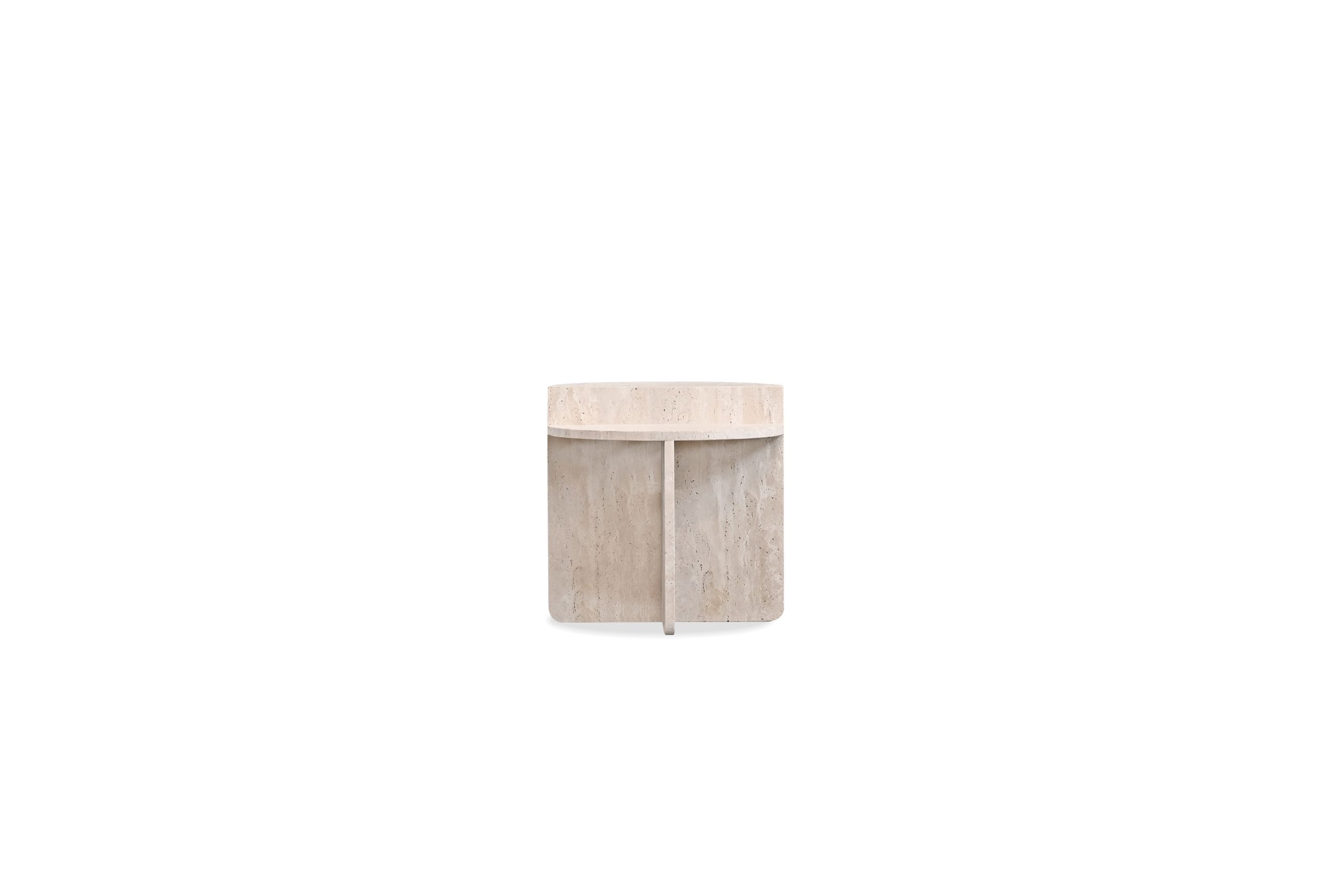 elio glued travertine marble end table