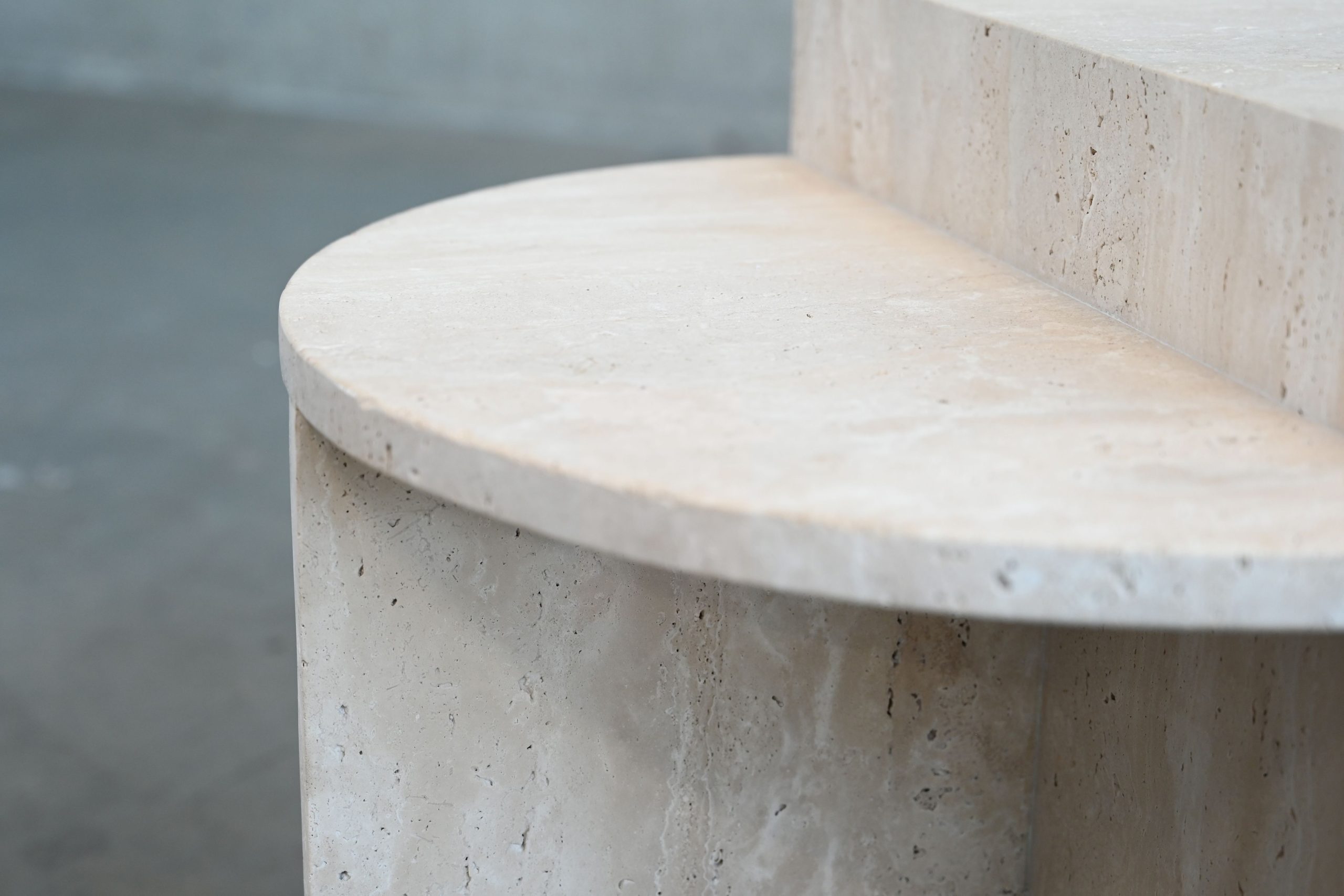 elio glued travertine marble end table
