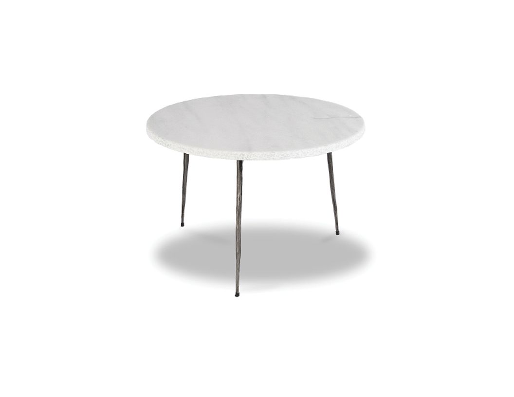 kaii low white marble hammered edge end table black legs