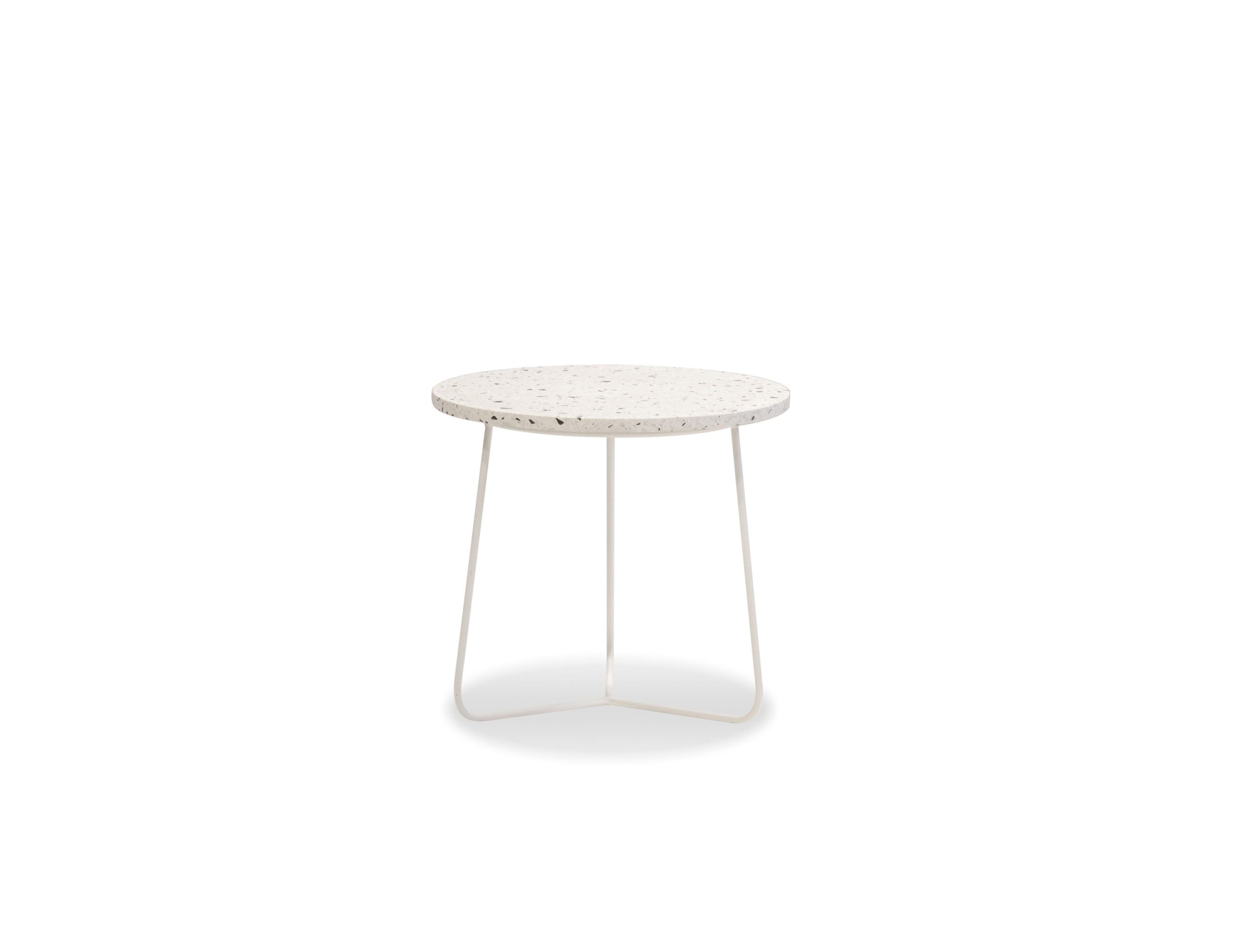 rizzo white terrazzo top medium end table white frame