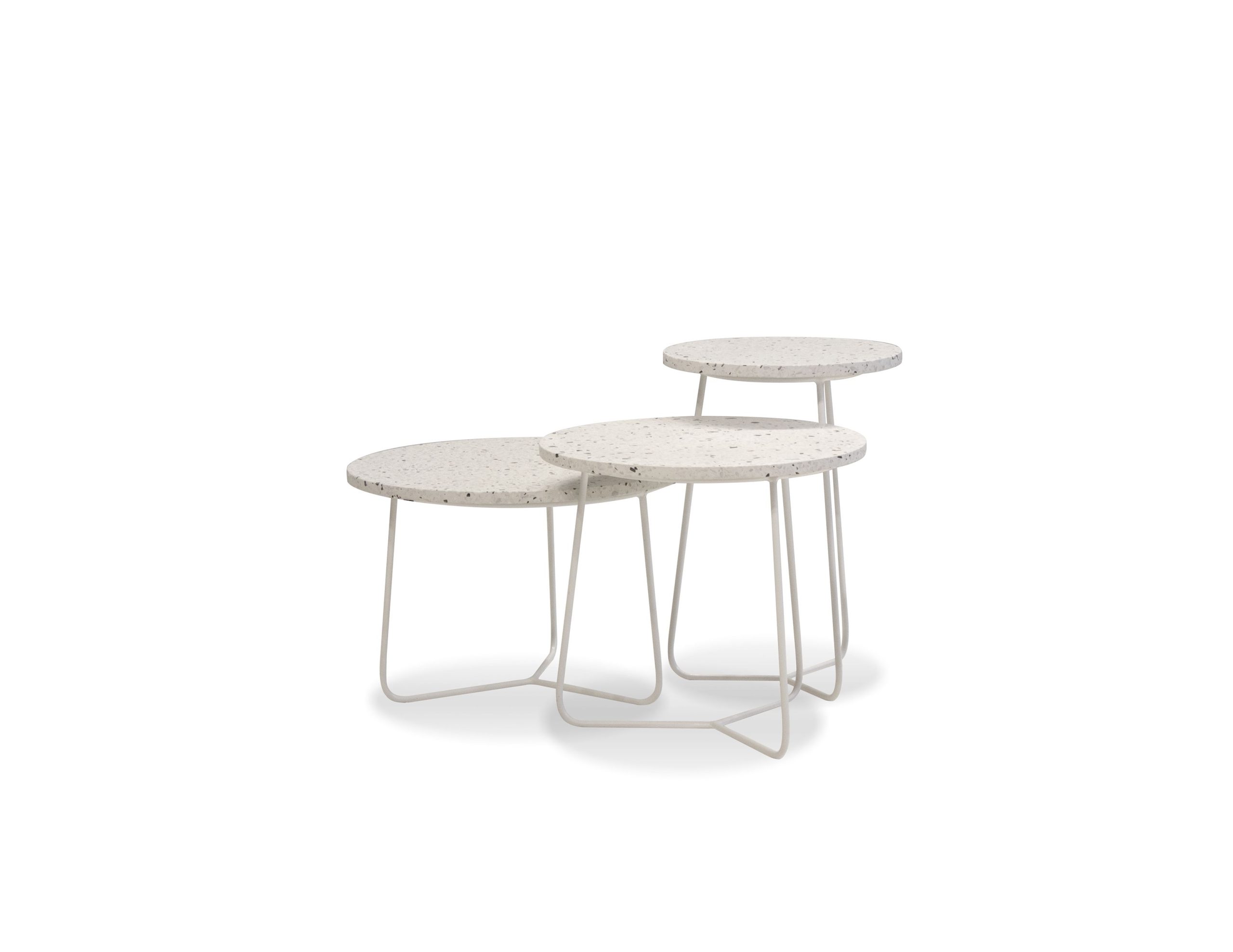 rizzo white terrazzo top medium end table white frame