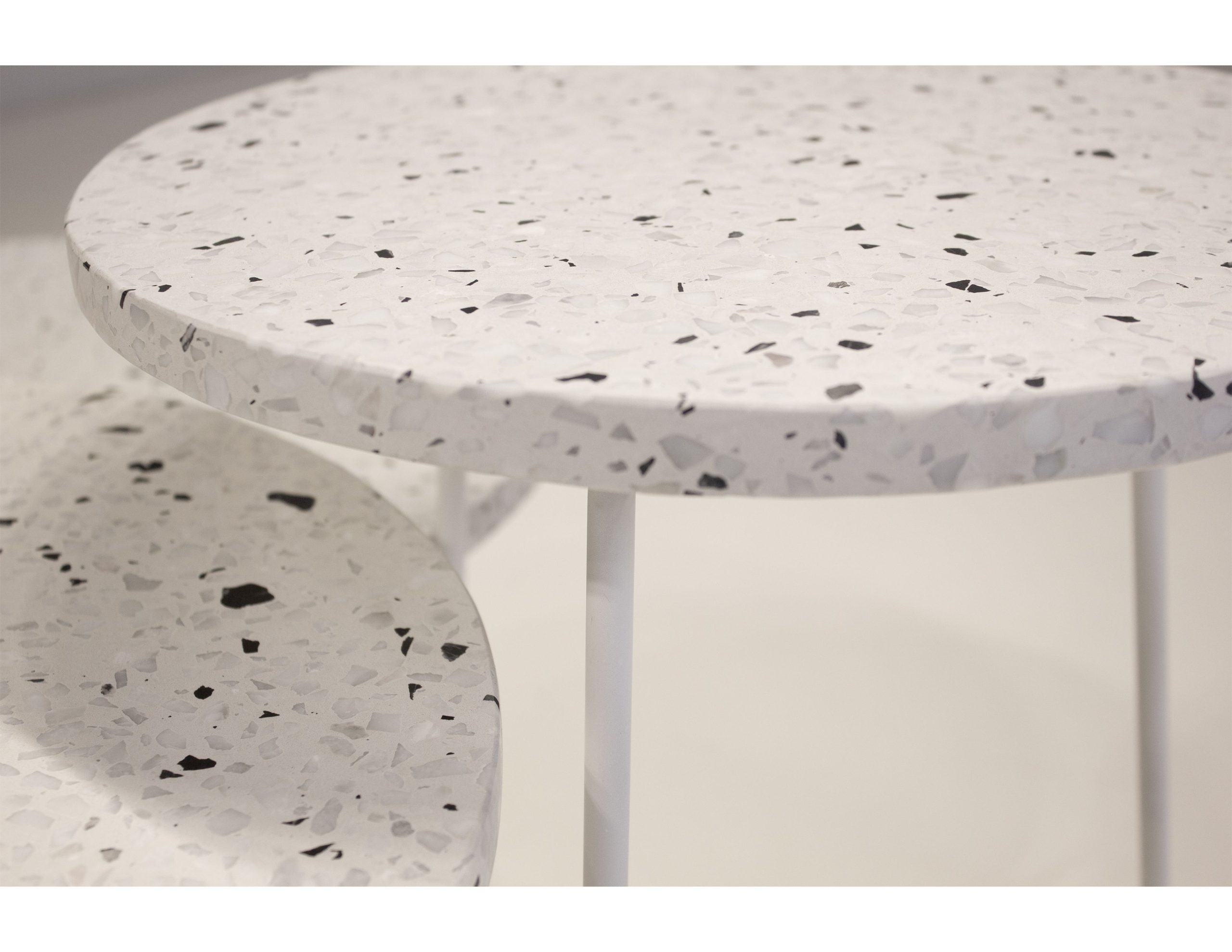 rizzo white terrazzo top medium end table white frame