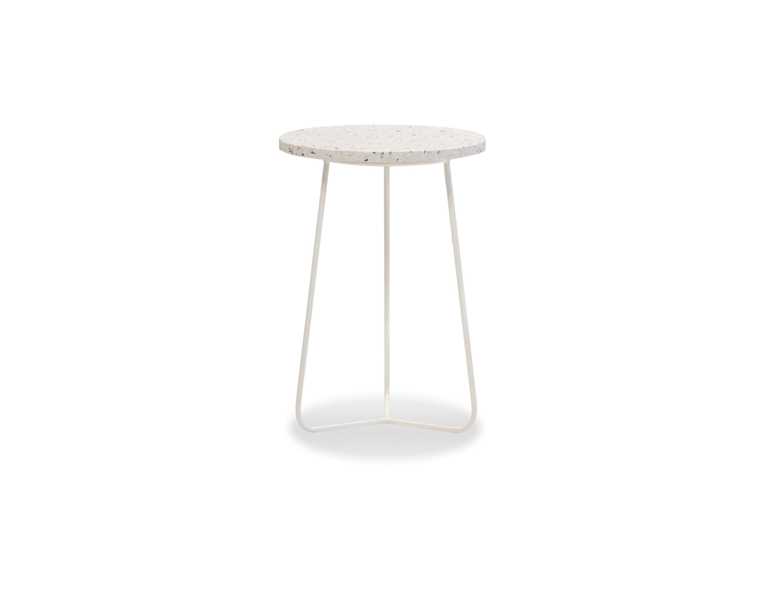 rizzo high white terrazzo marble end table