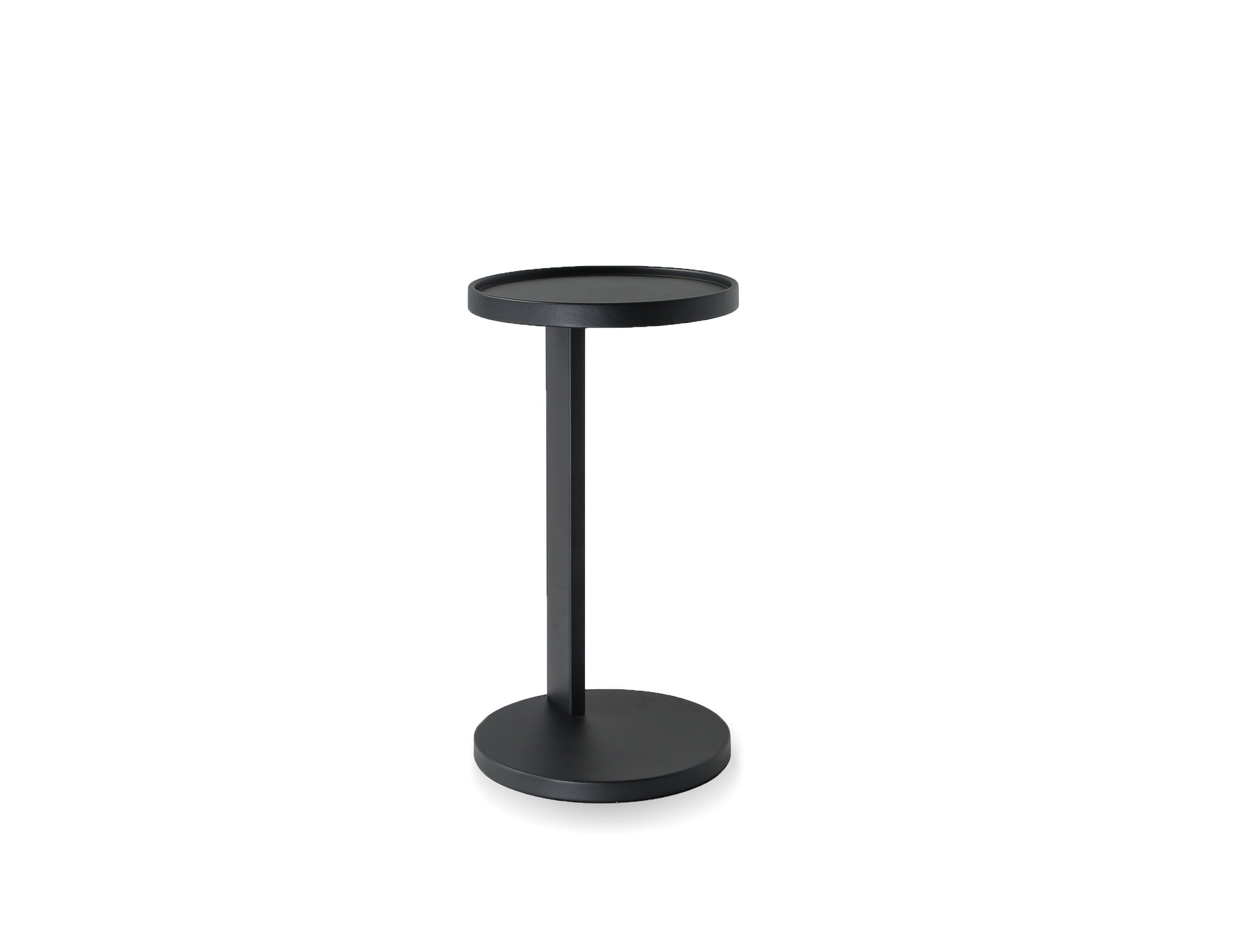 rookie matte black aluminum end table