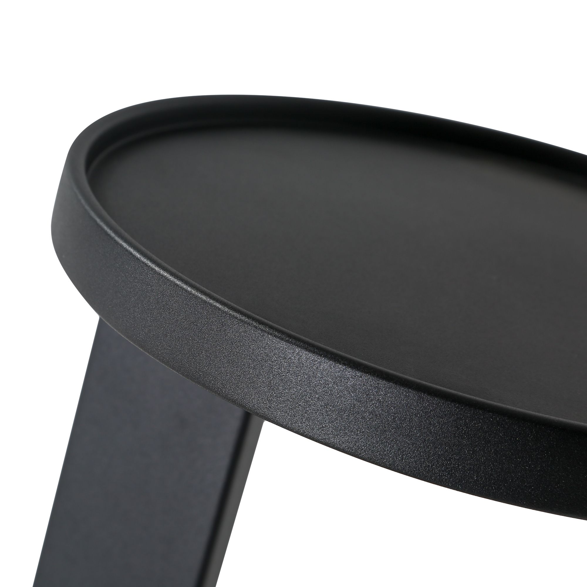 rookie matte black aluminum end table