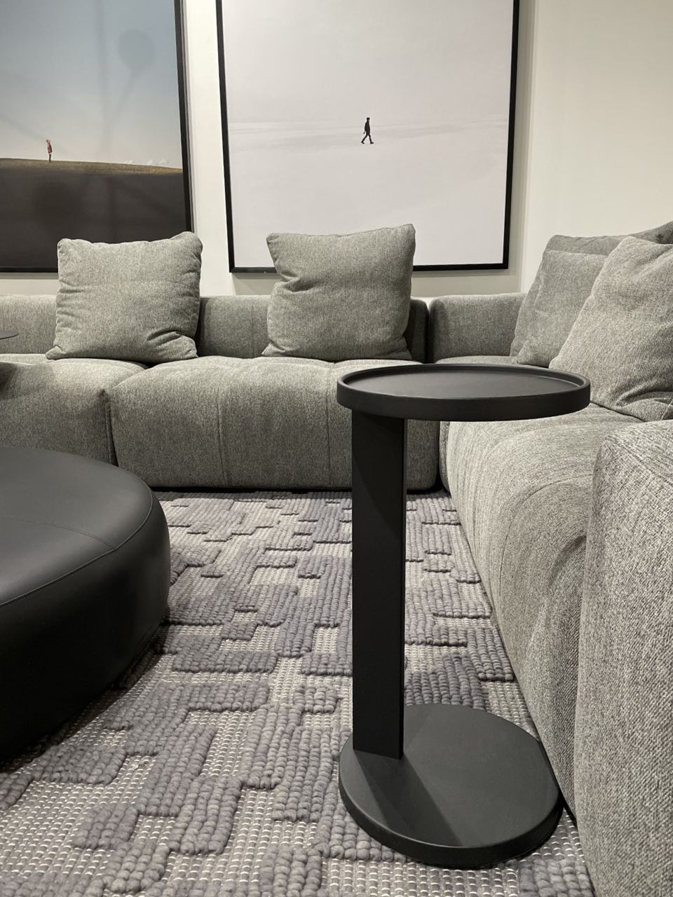 rookie matte black aluminum end table