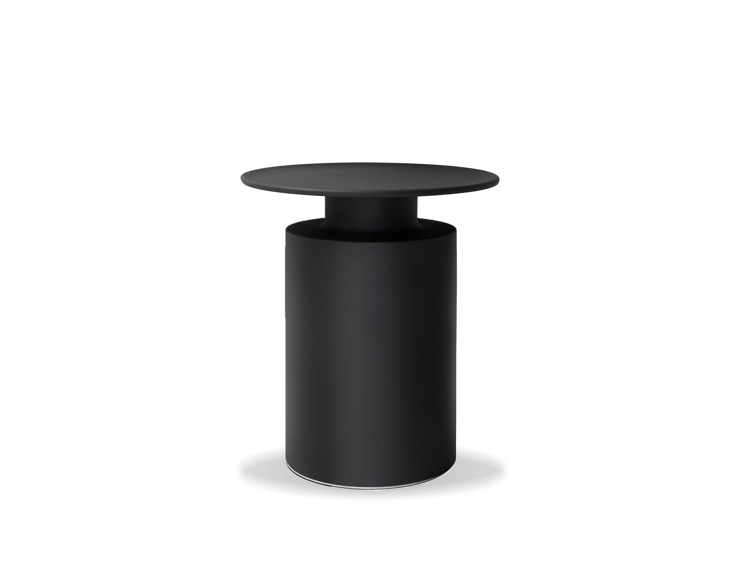 rook end table matte black aluminum chess piece side table