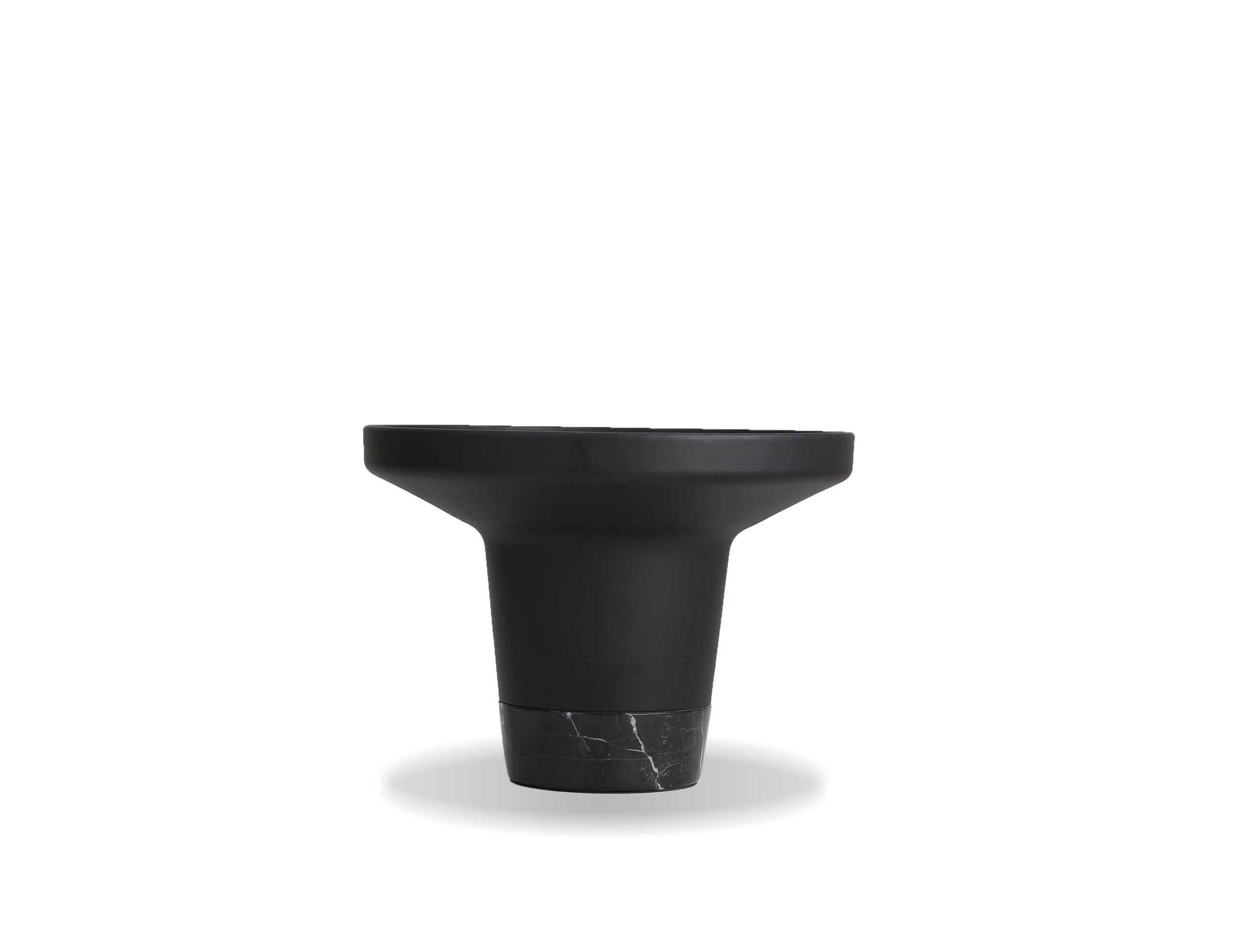 spacer black marble base matte black aluminum end table
