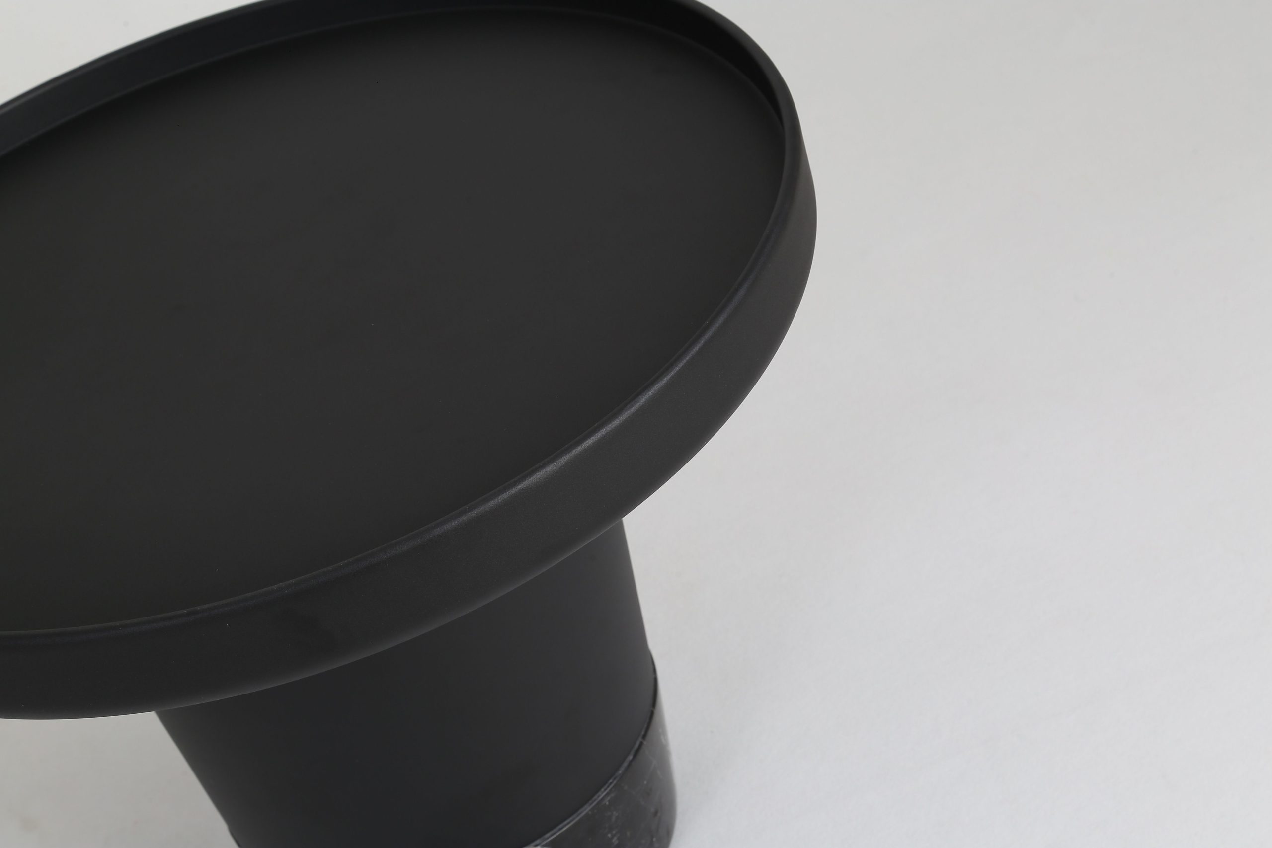 spacer black marble base matte black aluminum end table