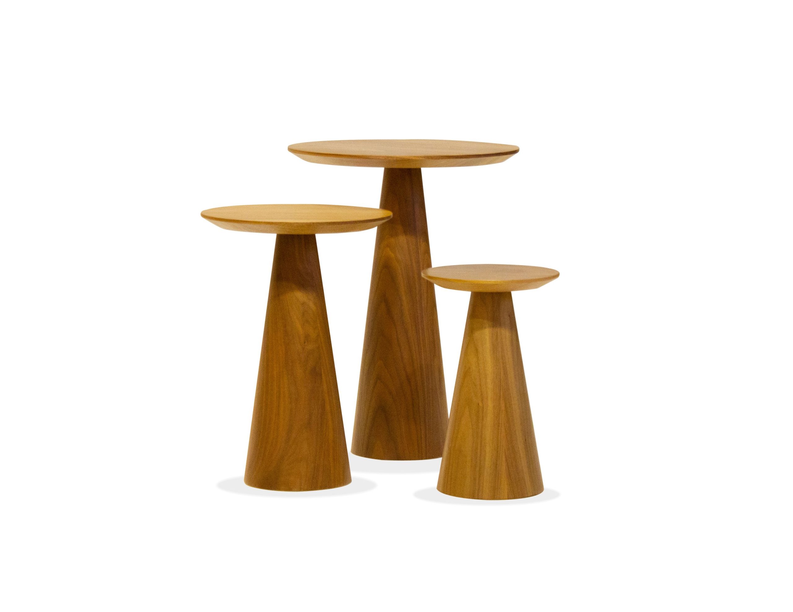 tower tall walnut veneer end table