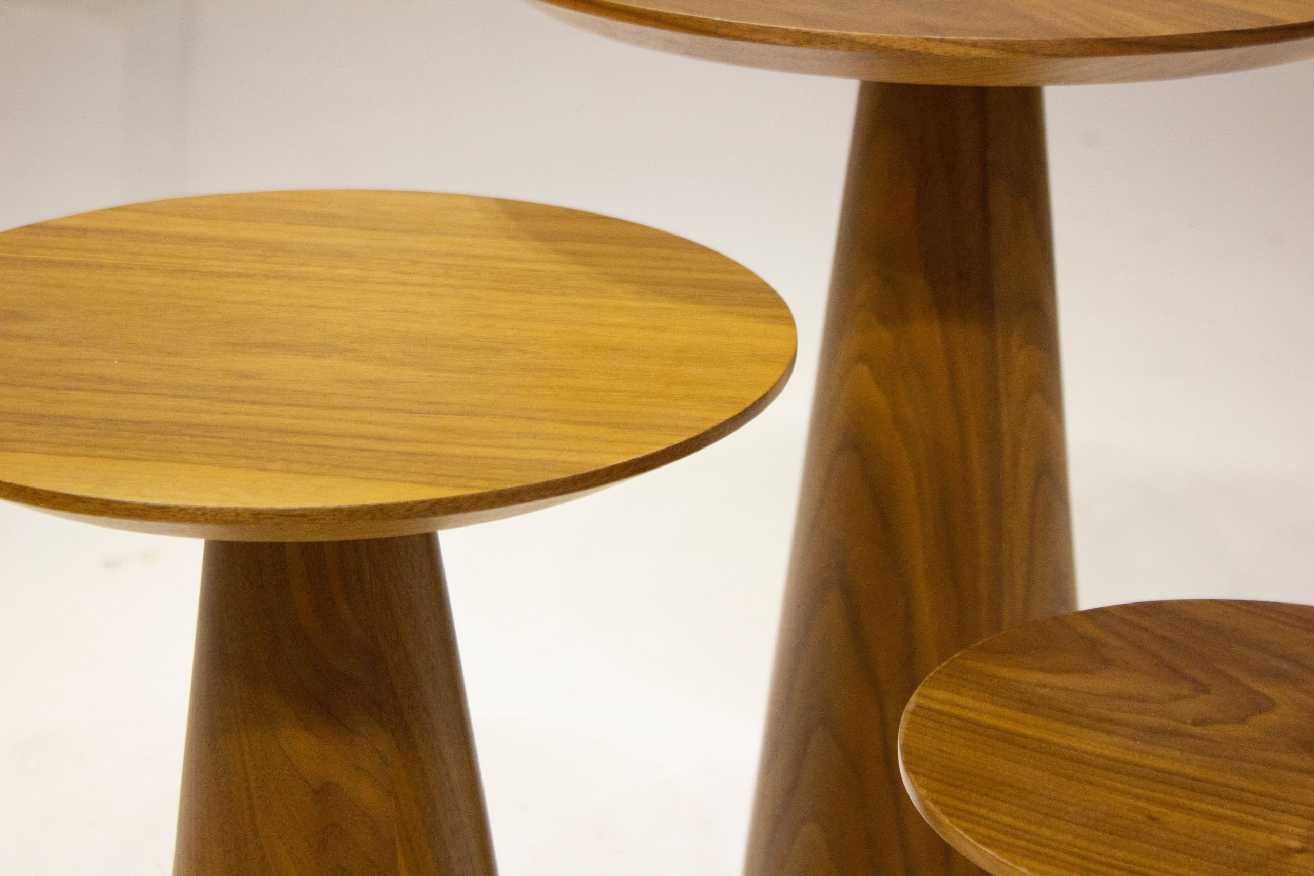 tower tall walnut veneer end table