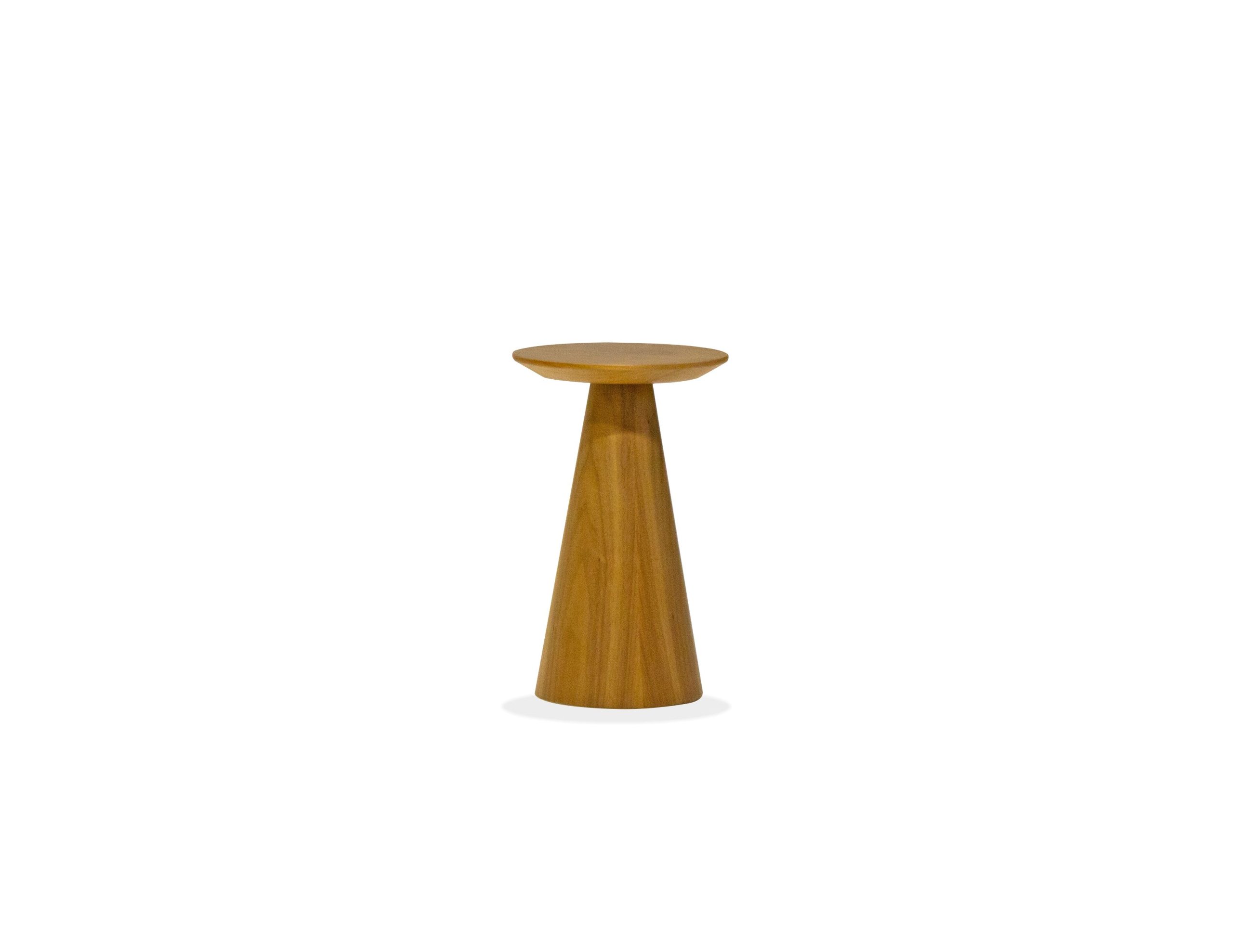 tower low natural walnut veneer end table
