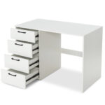 White Computer Desk with Spacious Top and 4 Drawers 11 White Computer Desk with Spacious Top and 4 Drawers