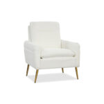 White Sherpa Accent Chair with Gold Metal Legs for Living Room 10 White Sherpa Accent Chair with Gold Metal Legs for Living Room