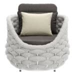 Gray Aluminum Frame Accent Chair with Washable Outdoor Fabric
