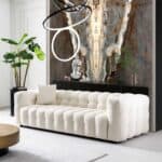 Cream Boucle Tufted Chesterfield Sofa with Removable Legs