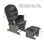 Wood Glider Chair and Ottoman with Cushioned Armrests (Set of 2)