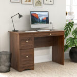 Vintage Wooden Computer Desk with Drawers for Home Office Use