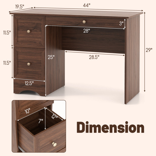 Vintage Wooden Computer Desk with Drawers for Home Office Use - Image 5