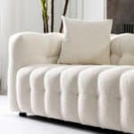 Cream Boucle Tufted Chesterfield Sofa with Removable Legs