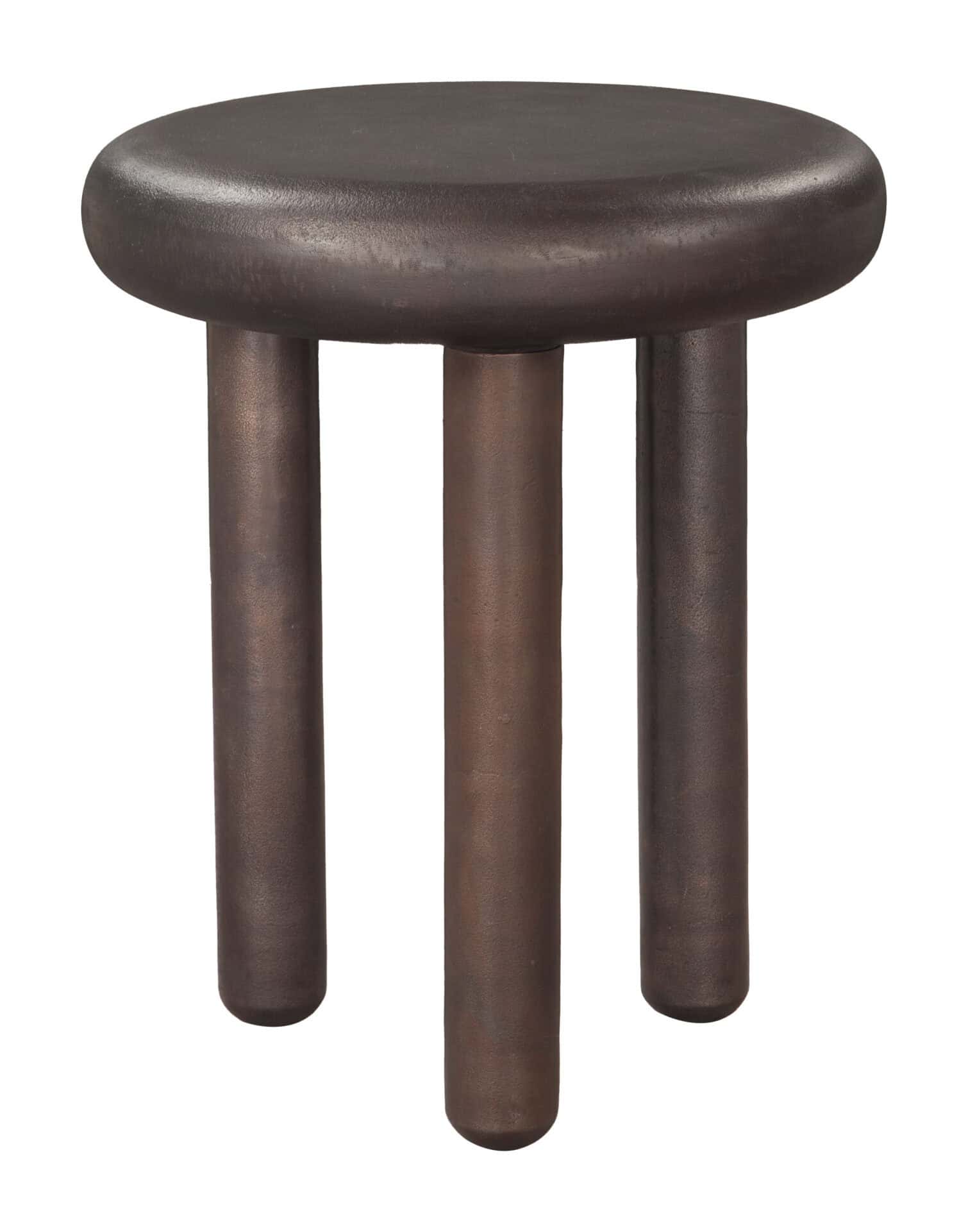 Modern Bronze Round Iron Side Table with Rubber Feet 1 Modern Bronze Round Iron Side Table with Rubber Feet