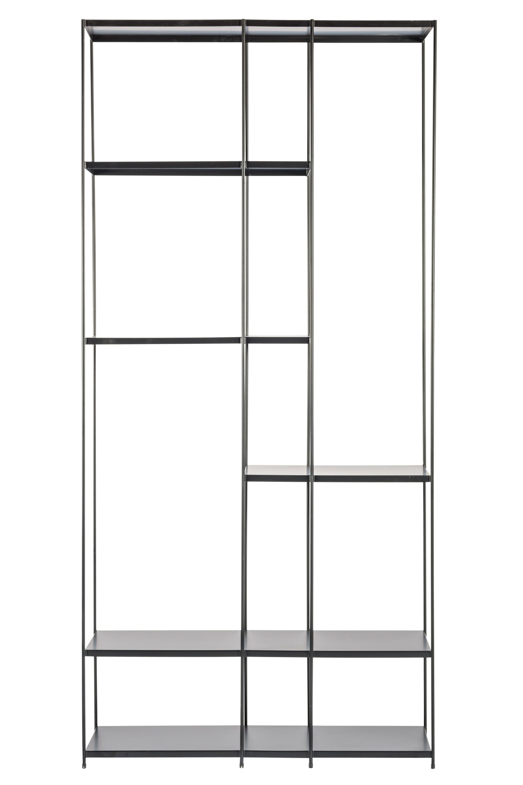 etta tall black metal bookshelf black powder coated steel frame