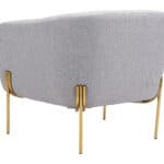 Modern Gray Lounge Chair with Gold Frame 13 Modern Gray Lounge Chair with Gold Frame
