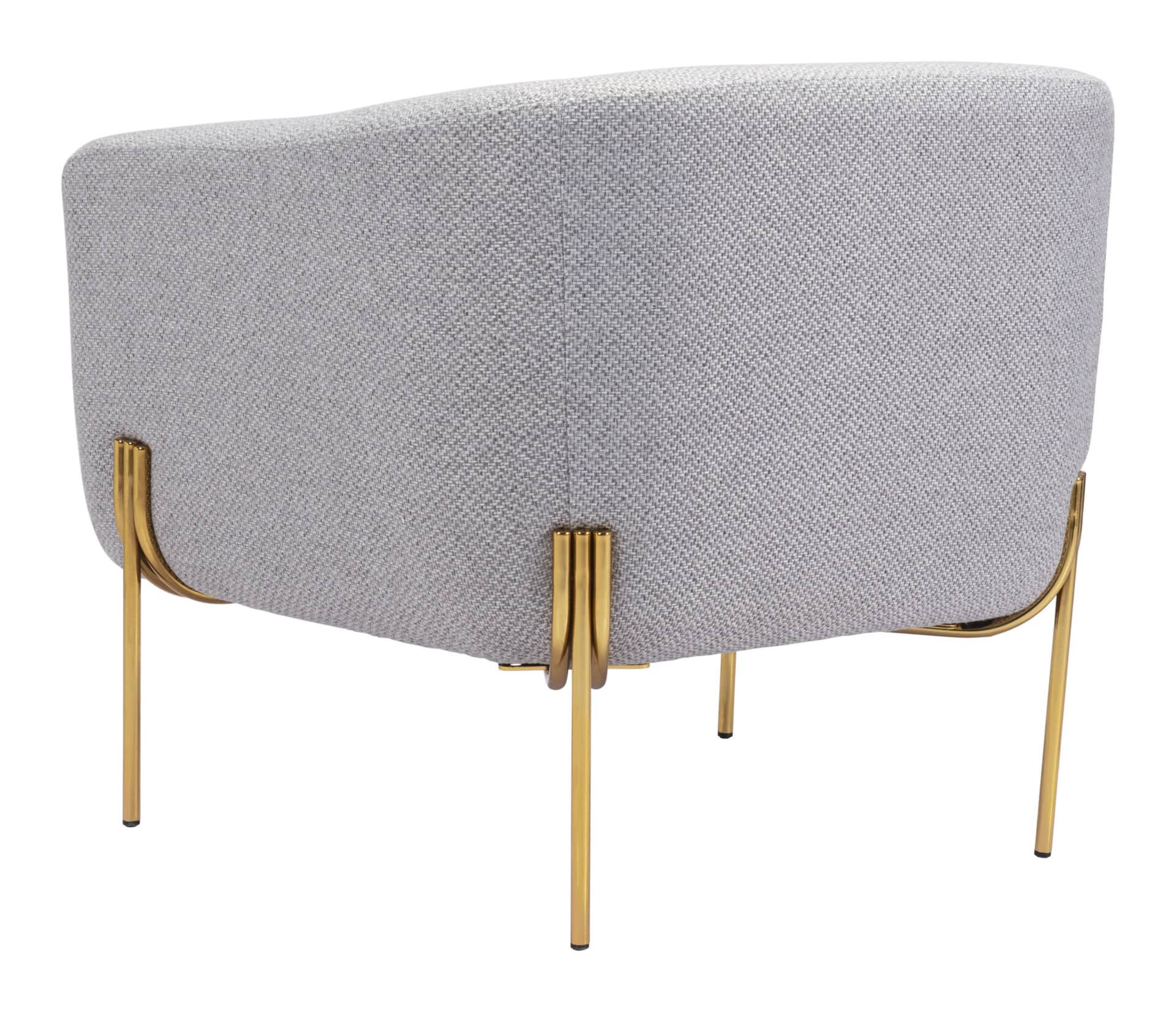 Modern Gray Lounge Chair with Gold Frame 6 Modern Gray Lounge Chair with Gold Frame - Image 6