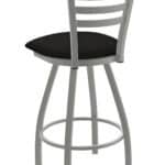 Jackie 36-Inch Extra-Tall Bar Stool with Anodized Nickel Finish and Canter Espresso Seat