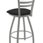 Jackie 36-Inch Extra-Tall Bar Stool with Anodized Nickel Finish and Graph Coal Seat