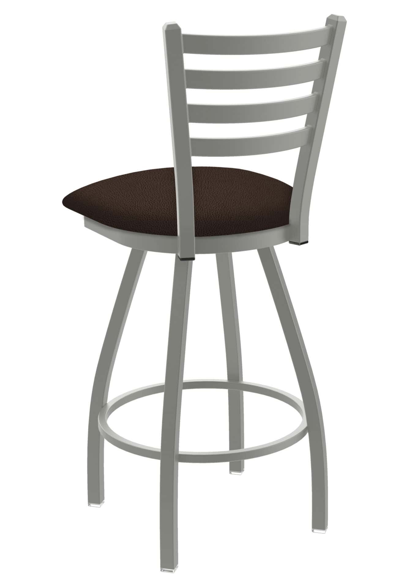 Jackie 30-Inch Bar Stool with Anodized Nickel Finish and Rein Coffee Seat 2 Jackie 30-Inch Bar Stool with Anodized Nickel Finish and Rein Coffee Seat - Image 2
