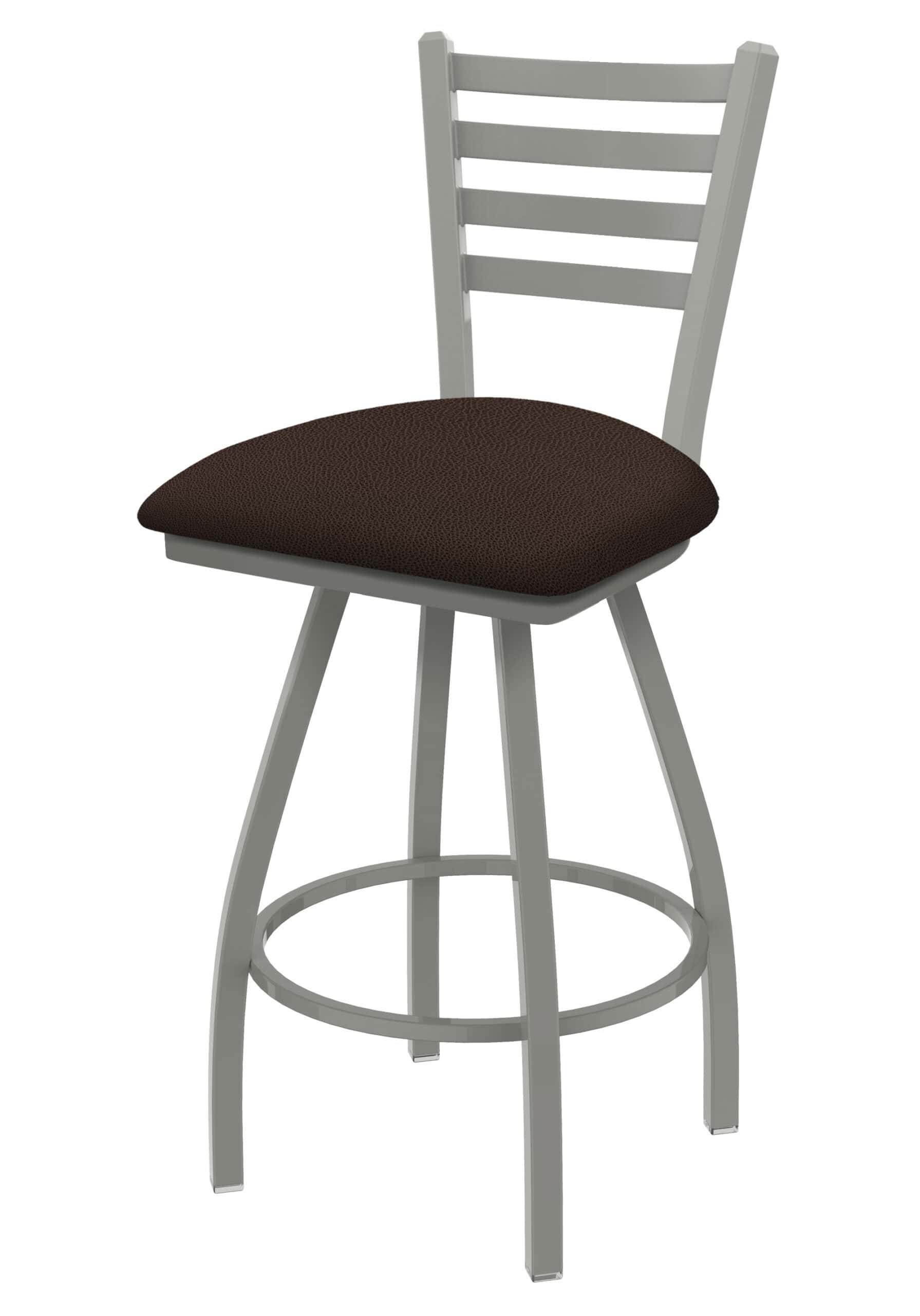 Jackie 30-Inch Bar Stool with Anodized Nickel Finish and Rein Coffee Seat 6 Jackie 30-Inch Bar Stool with Anodized Nickel Finish and Rein Coffee Seat