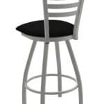 Jackie 36-Inch Extra-Tall Bar Stool with Anodized Nickel Finish and Black Vinyl Seat
