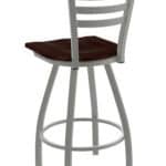 Jackie 36-Inch Extra-Tall Bar Stool with Anodized Nickel Finish and Dark Cherry Maple Seat