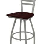 Jackie 36-Inch Extra-Tall Bar Stool with Anodized Nickel Finish and Dark Cherry Oak Seat