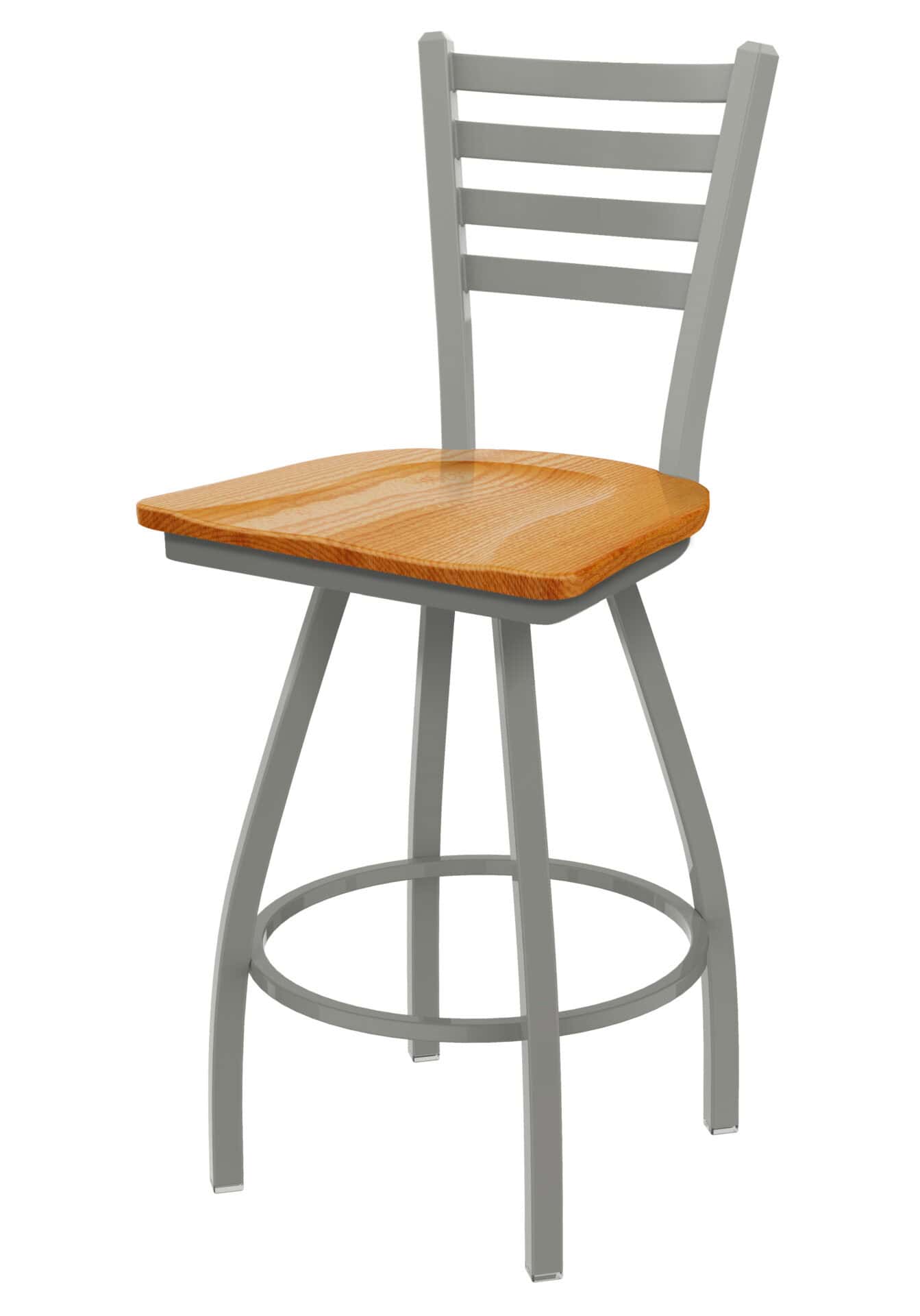 Jackie 36-Inch Extra-Tall Bar Stool with Anodized Nickel Finish and Medium Oak Seat 1 Jackie 36-Inch Extra-Tall Bar Stool with Anodized Nickel Finish and Medium Oak Seat