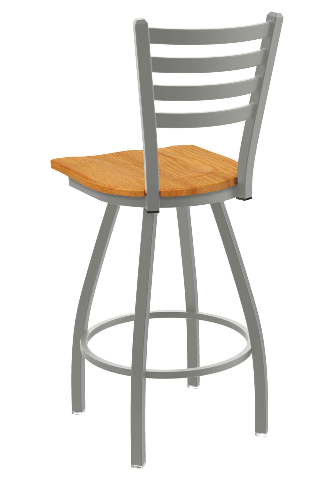 Jackie 36-Inch Extra-Tall Bar Stool with Anodized Nickel Finish and Medium Oak Seat 2 Jackie 36-Inch Extra-Tall Bar Stool with Anodized Nickel Finish and Medium Oak Seat - Image 2