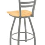 Jackie 36-Inch Extra-Tall Bar Stool with Anodized Nickel Finish and Natural Maple Seat