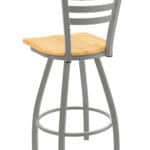 Jackie 36-Inch Extra-Tall Bar Stool with Anodized Nickel Finish and Natural Oak Seat