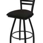 Jackie 36-Inch Extra-Tall Bar Stool with Black Wrinkle Finish and Canter Espresso Seat