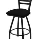 Jackie 36-Inch Extra-Tall Bar Stool with Black Wrinkle Finish and Black Vinyl Seat