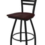 Jackie 36-Inch Extra-Tall Bar Stool with Black Wrinkle Finish and Dark Cherry Maple Seat