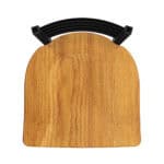 Jackie 36-Inch Extra-Tall Bar Stool with Black Wrinkle Finish and Medium Oak Seat