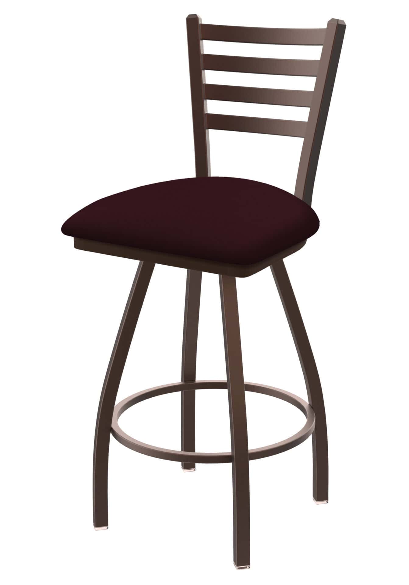 Jackie 36-Inch Extra-Tall Bar Stool with Bronze Finish and Canter Bordeaux Seat 1 Jackie 36-Inch Extra-Tall Bar Stool with Bronze Finish and Canter Bordeaux Seat