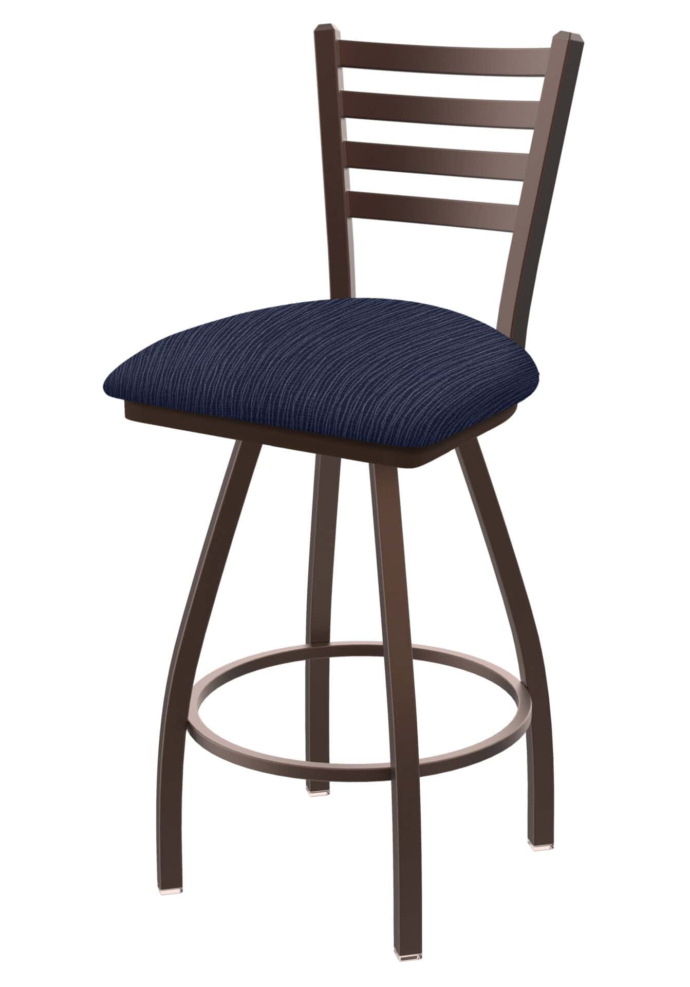 Jackie 30-Inch Bar Stool with Bronze Finish and Graph Anchor Seat 1 Jackie 30-Inch Bar Stool with Bronze Finish and Graph Anchor Seat