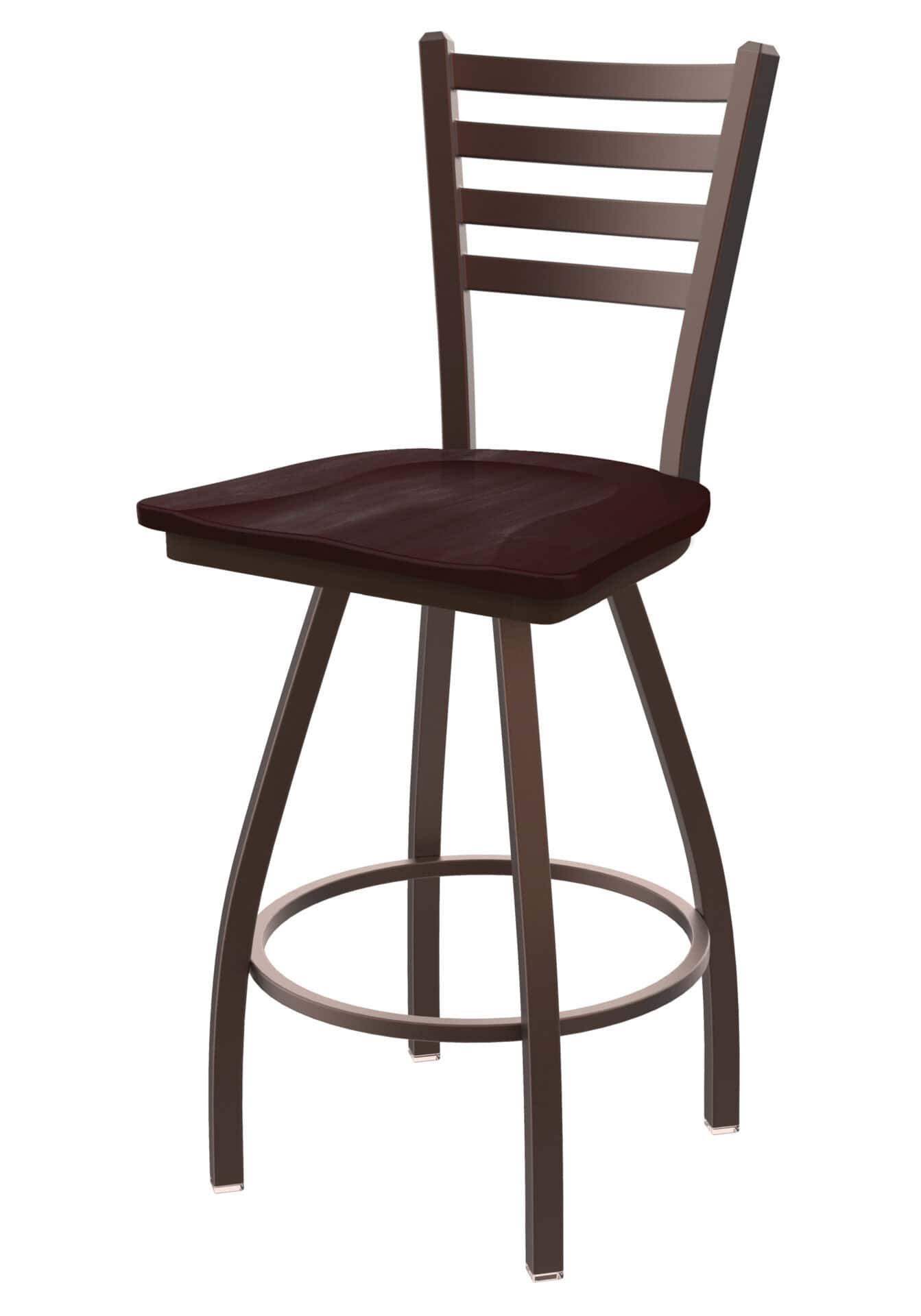 Jackie 30-Inch Bar Stool with Bronze Finish and Dark Cherry Maple Seat 1 Jackie 30-Inch Bar Stool with Bronze Finish and Dark Cherry Maple Seat