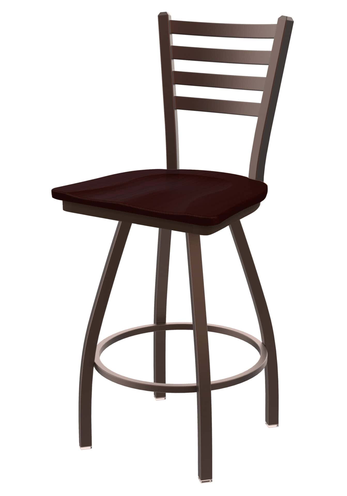 Jackie 36-Inch Extra-Tall Bar Stool with Bronze Finish and Dark Cherry Oak Seat 1 Jackie 36-Inch Extra-Tall Bar Stool with Bronze Finish and Dark Cherry Oak Seat