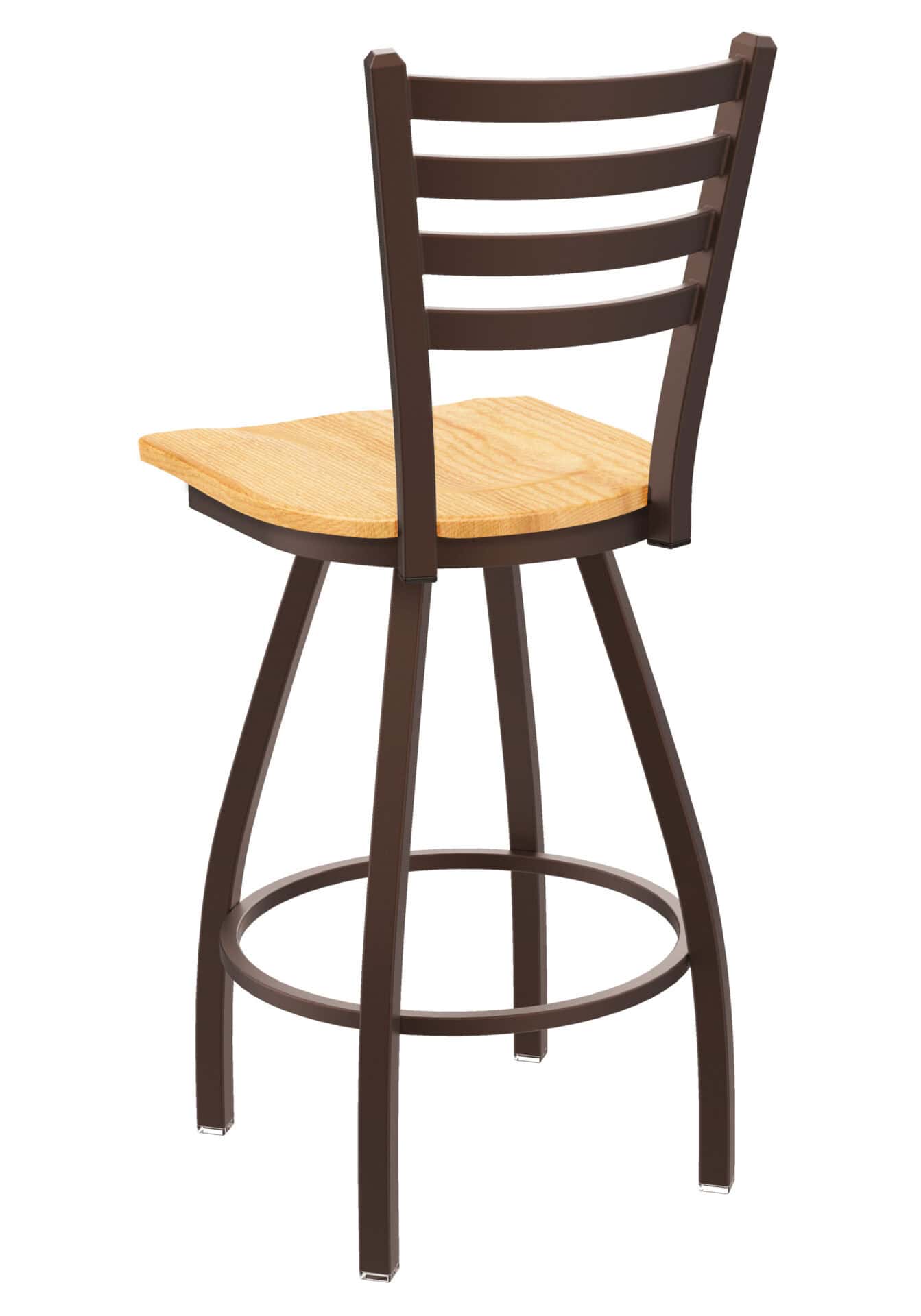 Jackie 36-Inch Extra-Tall Bar Stool with Bronze Finish and Natural Oak Seat 2 Jackie 36-Inch Extra-Tall Bar Stool with Bronze Finish and Natural Oak Seat - Image 2
