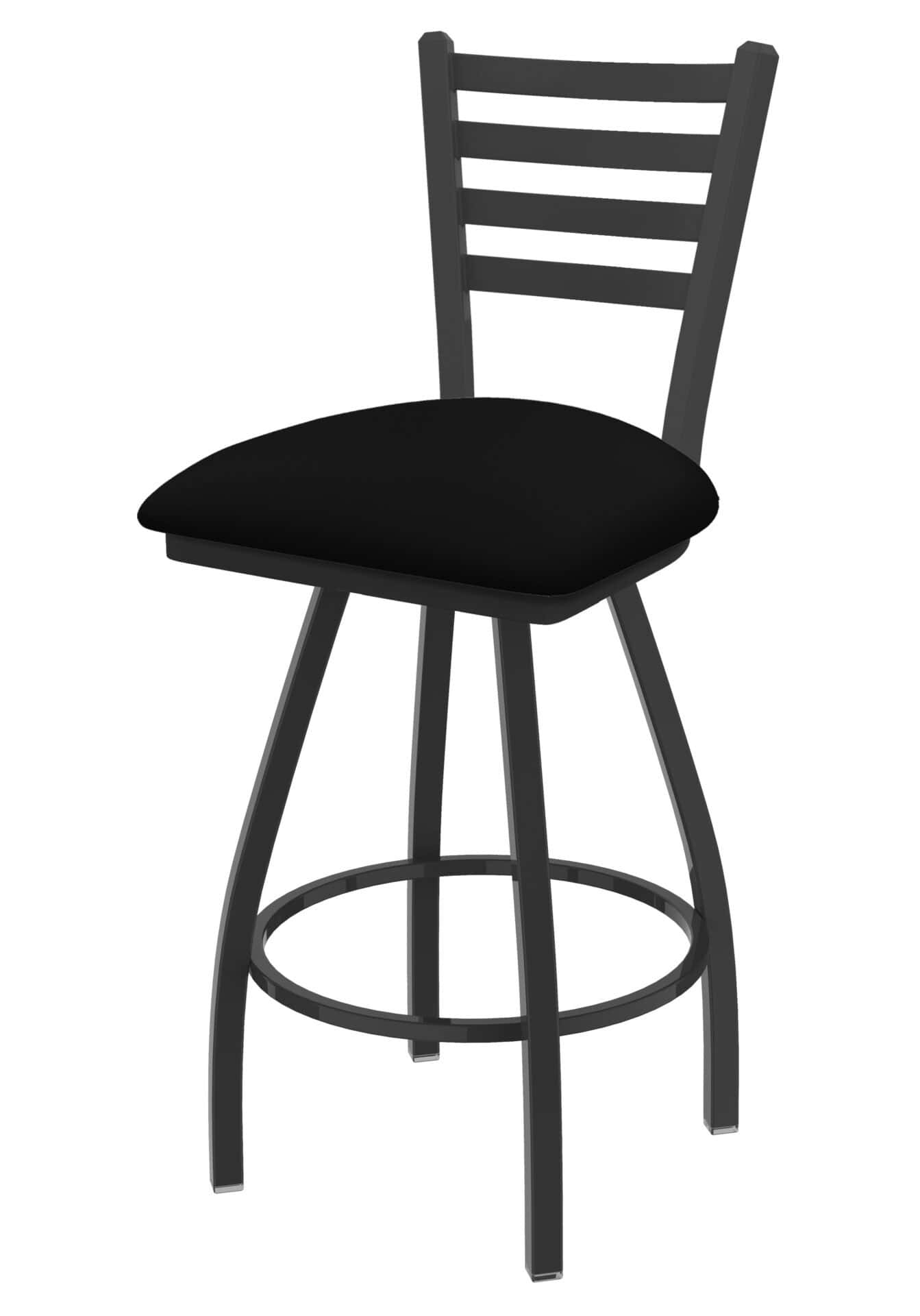 Jackie 25-Inch Counter Stool with Pewter Finish and Black Vinyl Seat 1 Jackie 25-Inch Counter Stool with Pewter Finish and Black Vinyl Seat
